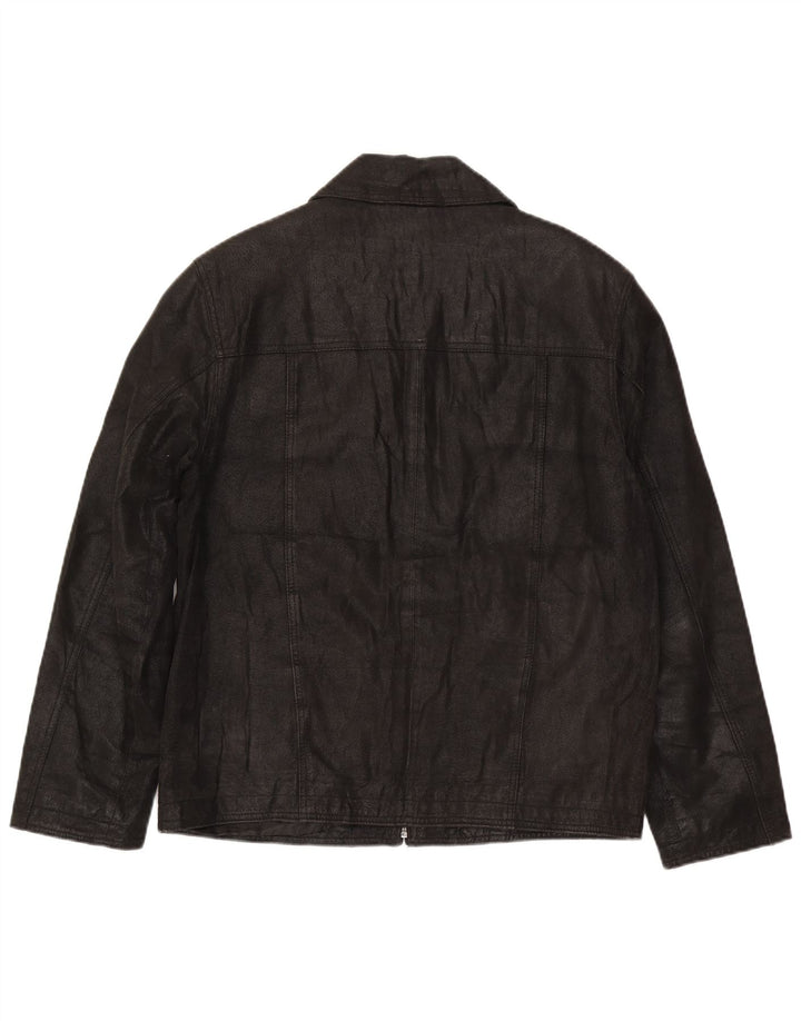 In Extenso Mens Leather Jacket UK 38 Medium Black