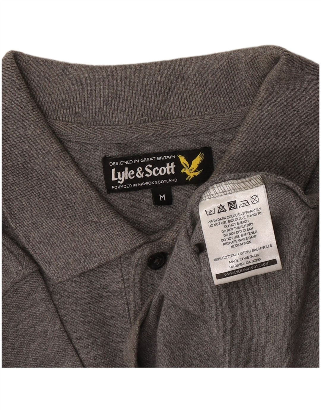 Polo da uomo Lyle & Scott in cotone grigio medio