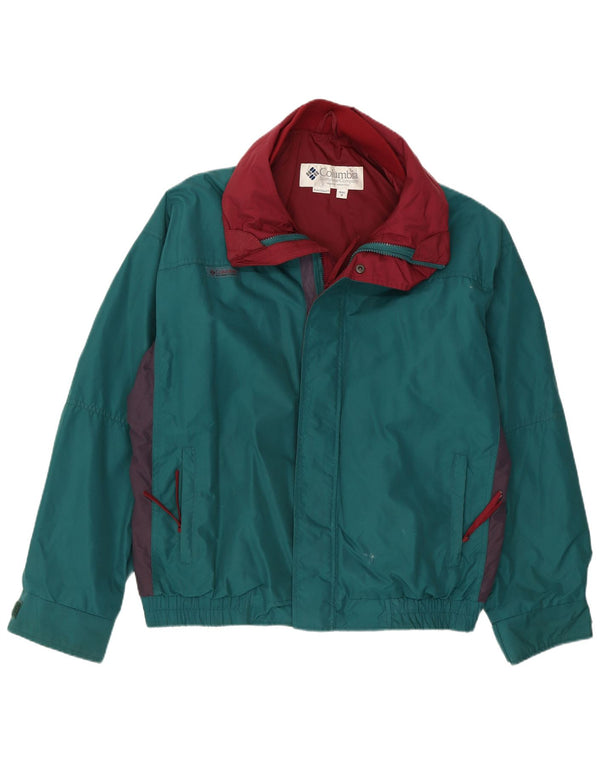 Columbia Herre Windbreaker Jacket UK 38 Medium Green Colourblock Nylon
