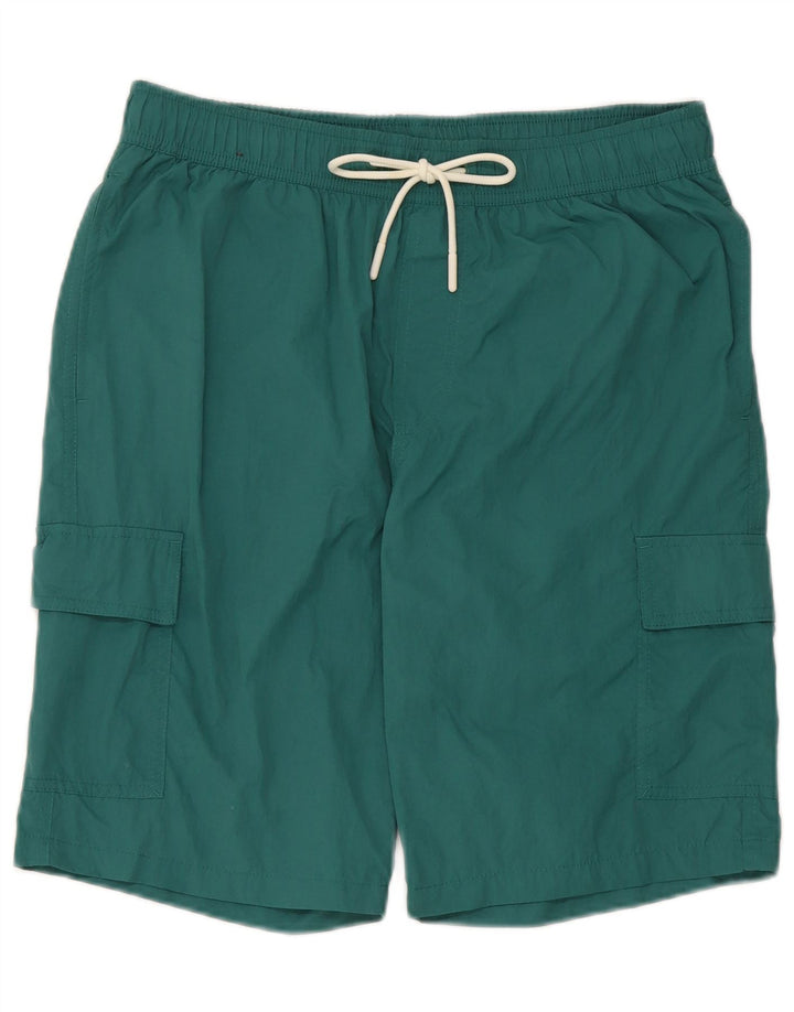 Marks & Spencer Mens Cargo Swimming Shorts Medium   Green Polyamide