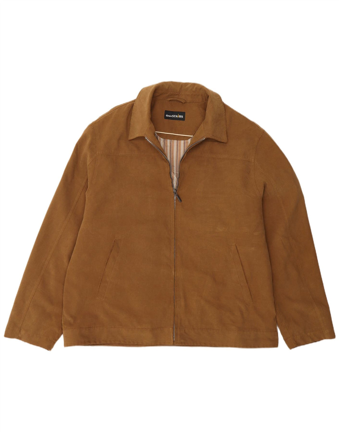 Vintage Mens Bomber Jacket UK 46 3XL Brown Polyester