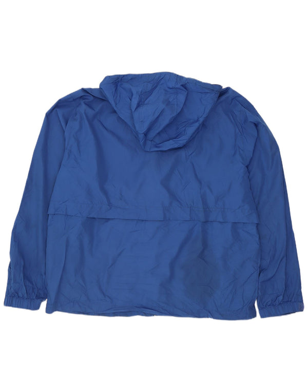 Eddie Bauer Regnjakke med hætte til mænd UK 38 Medium Blue Polyester