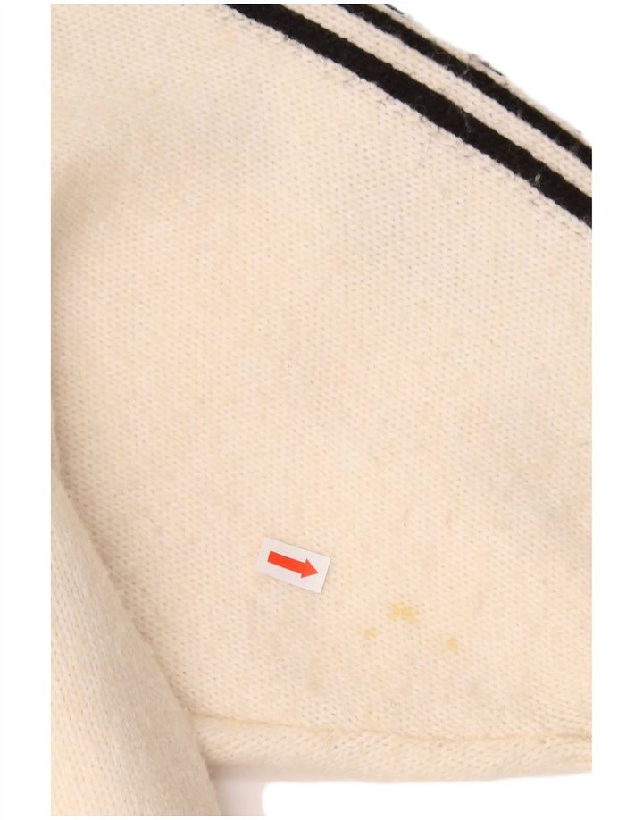 PRINGLE Womens Graphic Oversized Jumper Sweater UK 10 Small Off White