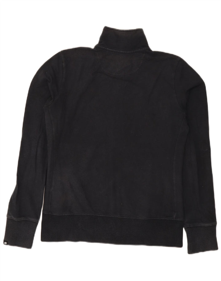 Nike Womens Tracksuit Top Jacket UK 14 Medium Black Colourblock Cotton
