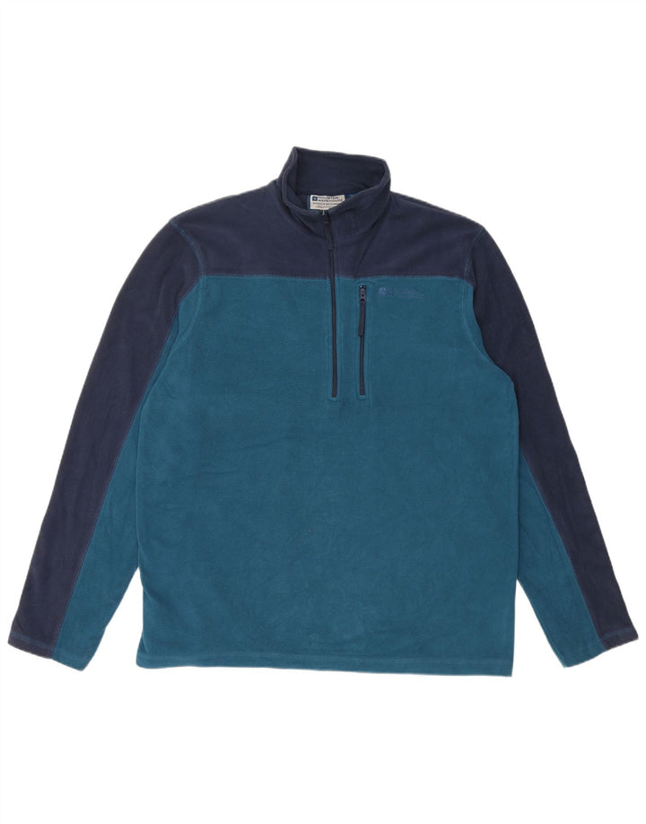 MOUNTAIN WAREHOUSE Mens Fleece Jumper Medium Navy Blue Colourblock