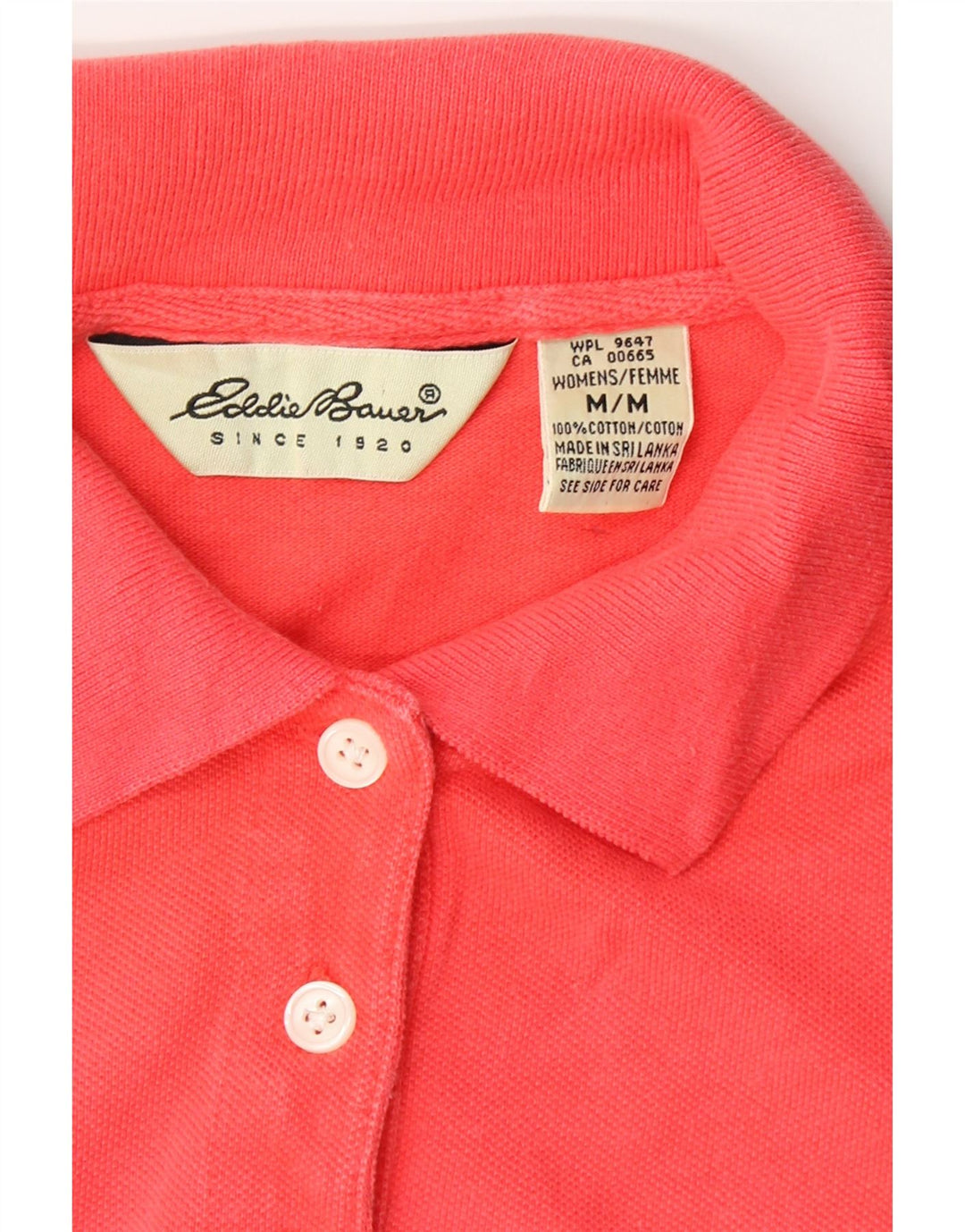 EDDIE BAUER Womens Polo Shirt UK 14 Medium Red Cotton Vintage Eddie Bauer and Second-Hand Eddie Bauer from Messina Hembry 