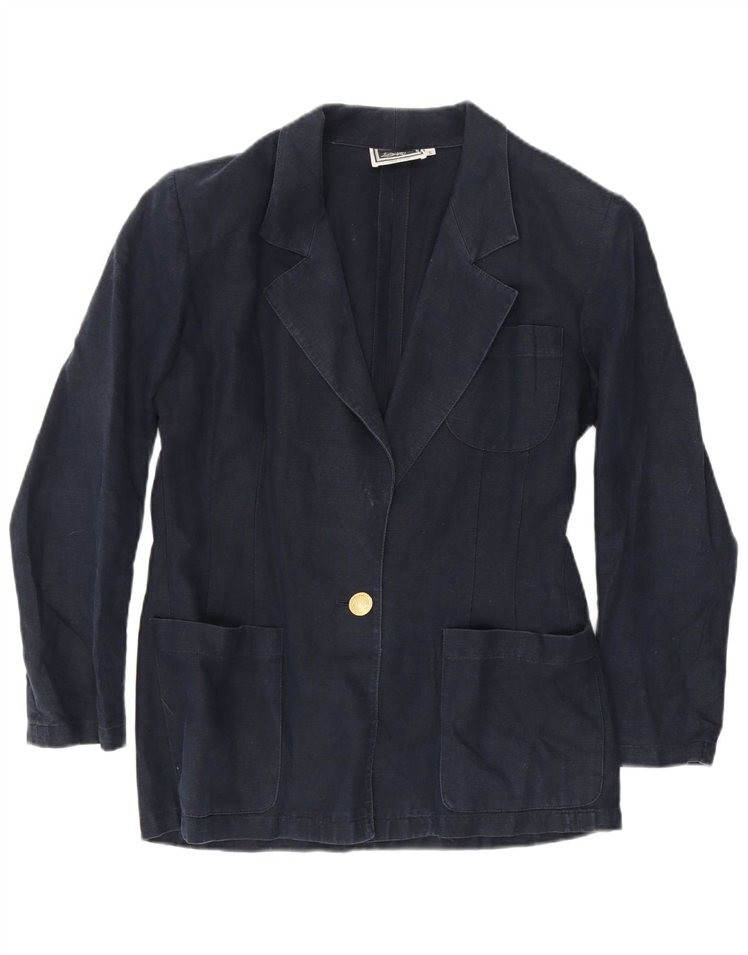 Luisa Spagnoli Womens 1 Button Blazer Jacket UK 10 Small Navy Blue