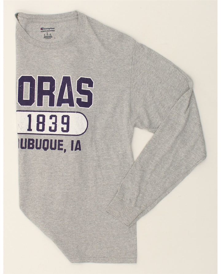 CHAMPION Mens Graphic Top Long Sleeve Large Grey Cotton Vintage Champion and Second-Hand Champion from Messina Hembry 