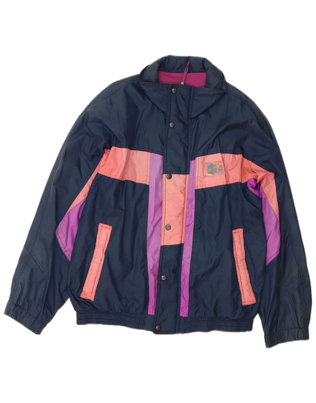 Brugi Herre Bomber Jacket UK 38 Medium Navy Blue Colourblock Polyester
