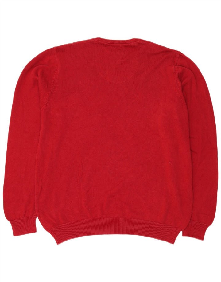 MARKS & SPENCER Maglione da uomo con scollo a V vestibilità regolare grande cotone rosso