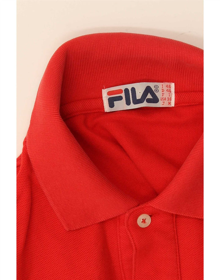 Fila Mens Long Sleeve Polo Shirt IT 46 Small Red