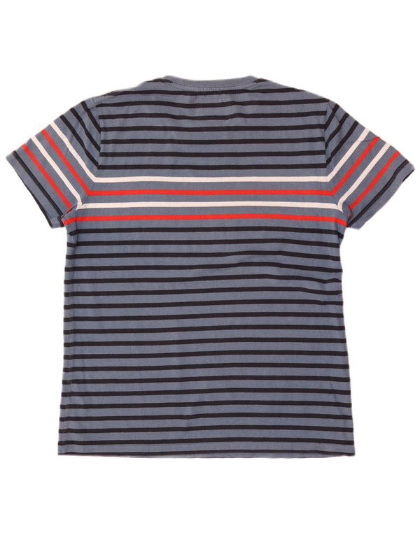 Superdry Mens T-Shirt Top 2XL Blue Striped Cotton