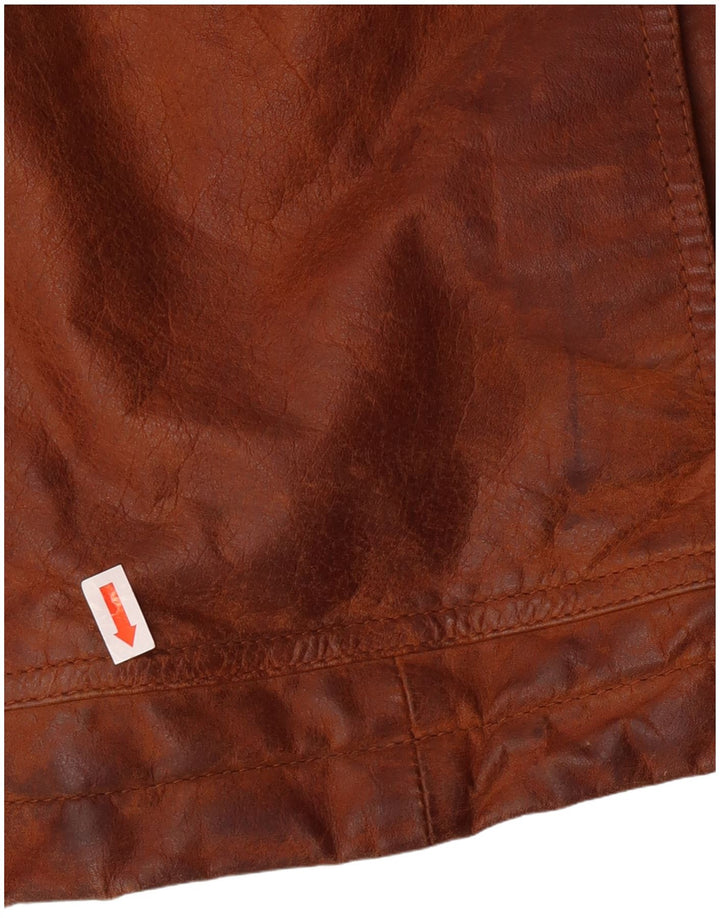 MAGIL Mens Leather Jacket UK 40 Large Brown Leather