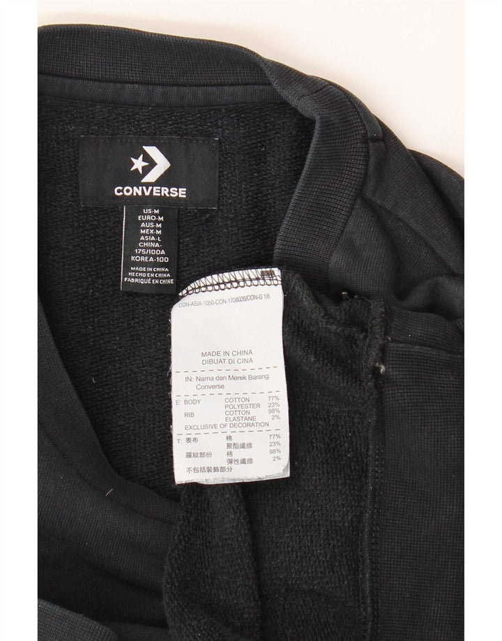 Converse Mens Sweatshirt Jumper Medium Black Cotton