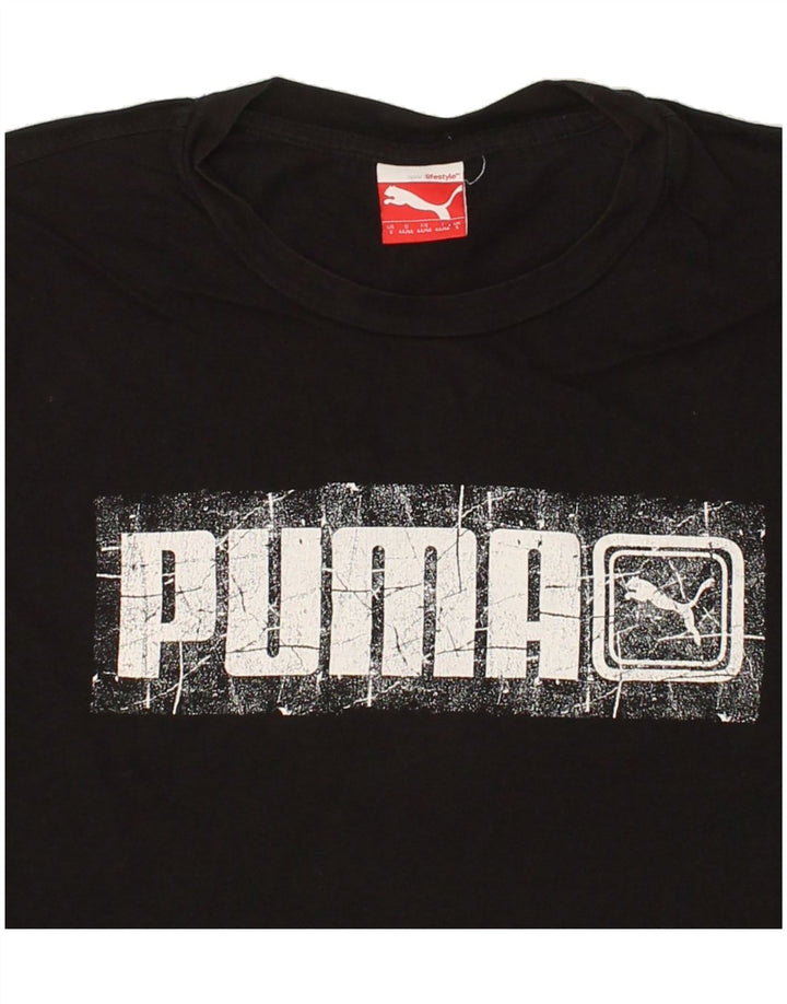 PUMA Mens Graphic T-Shirt Top Small Black Vintage Puma and Second-Hand Puma from Messina Hembry 