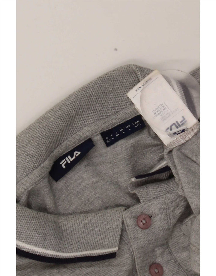 Fila Herren-Poloshirt, große graue Baumwolle