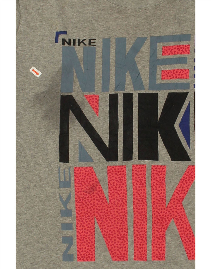 NIKE Mens Regular Fit Graphic T-Shirt Top Medium Grey Vintage Nike and Second-Hand Nike from Messina Hembry 