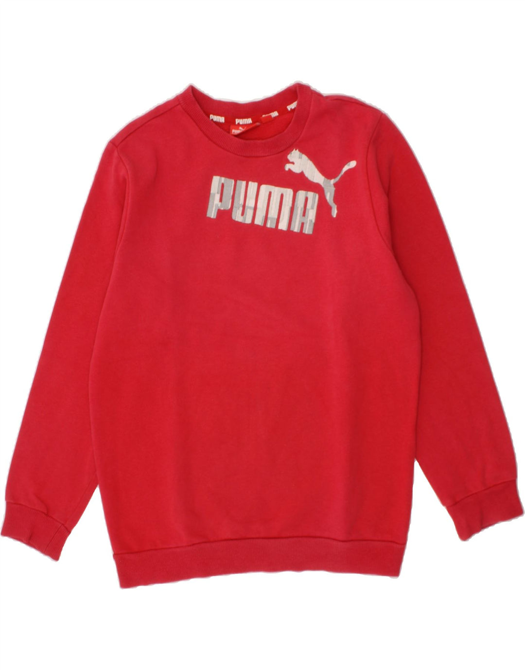 PUMA Boys Graphic Sweatshirt Jumper 9-10 Years Medium  Red Cotton Vintage Puma and Second-Hand Puma from Messina Hembry 