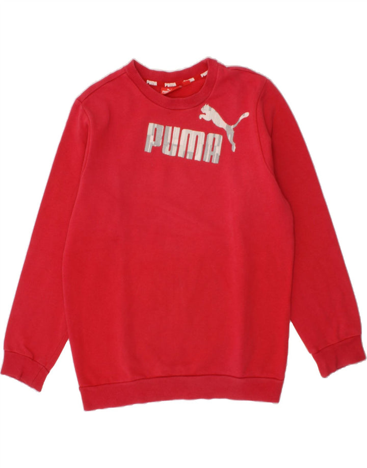 PUMA Boys Graphic Sweatshirt Jumper 9-10 Years Medium  Red Cotton Vintage Puma and Second-Hand Puma from Messina Hembry 