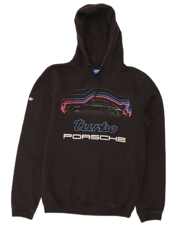 Adidas Mens Graphic Hoodie Jumper XS Algodão Preto