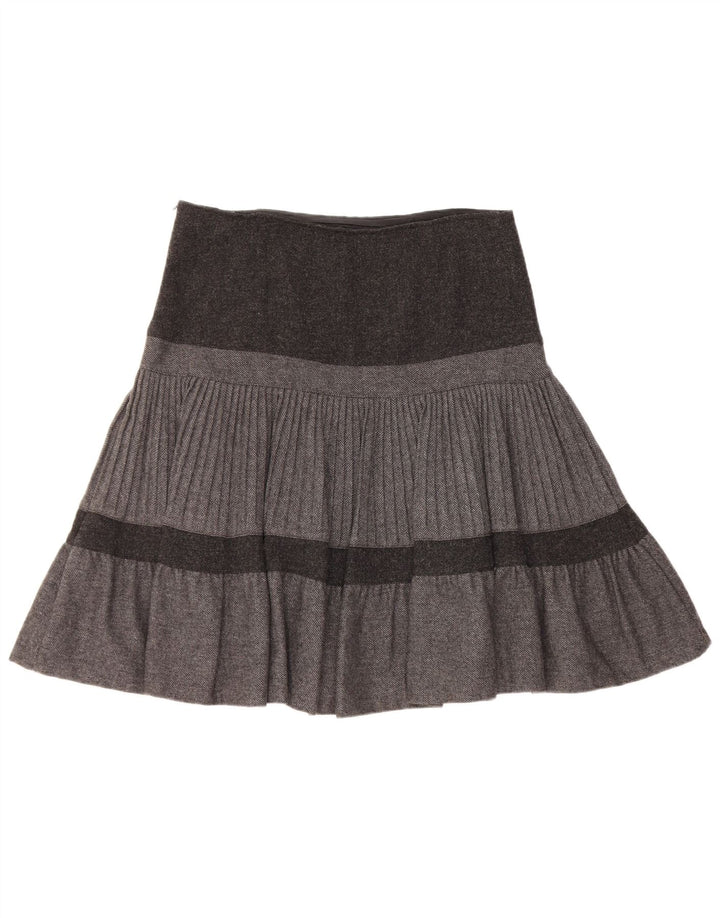 Benetton Womens A-Line Skirt W32 Large Grey Colourblock