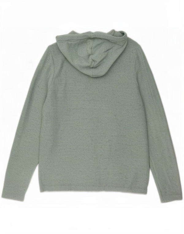 Fat Face Womens Zip Hoodie Sweater UK 14 Large Green Cotton