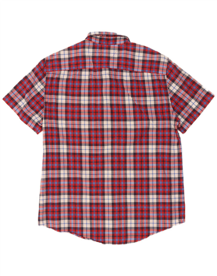 Tommy Hilfiger Mens Short Sleeve Slim Fit Shirt Large Multicoloured Check
