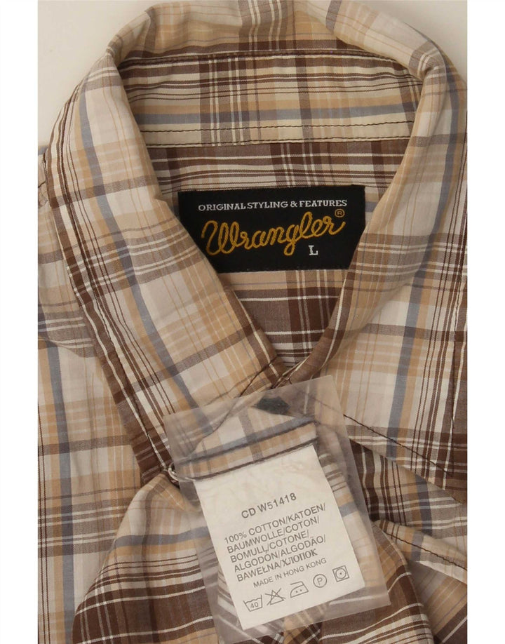Camicia da uomo Wrangler grande in cotone a quadri beige