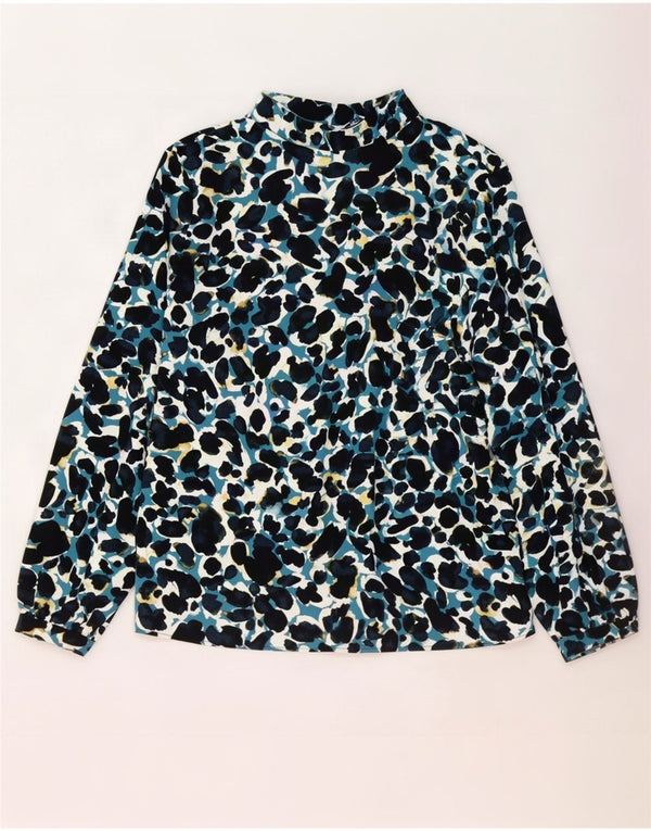 Zara Womens Front Tie Bluse Top UK 10 Small Multicolored Animal Print