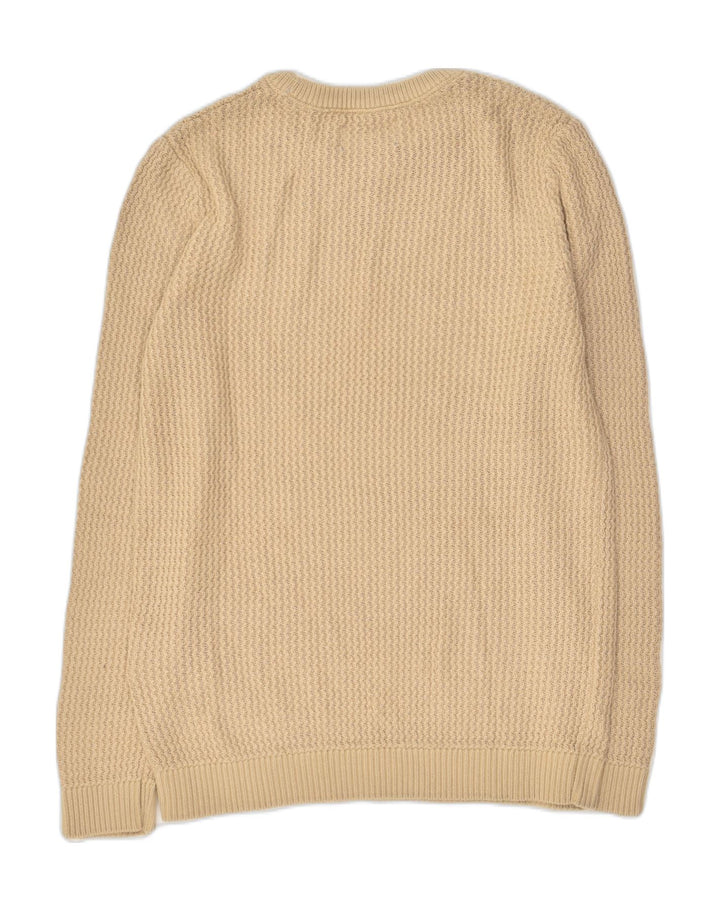 JACK & JONES Womens Crew Neck Jumper Sweater UK 14 Large Beige Acrylic | Vintage Jack & Jones | Thrift | Second-Hand Jack & Jones | Used Clothing | Messina Hembry 