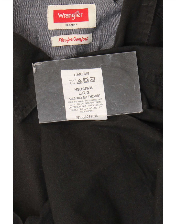 Wrangler Mens Short Sleeve Shirt Large Black