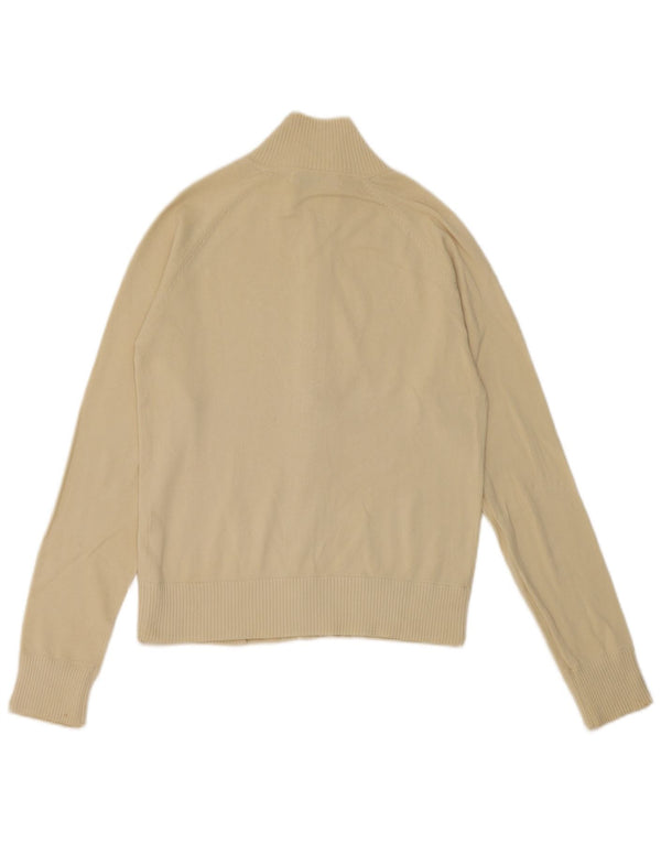 Zara Womens Crop Cardigan Sweater UK 12 Medium Beige Bomuld
