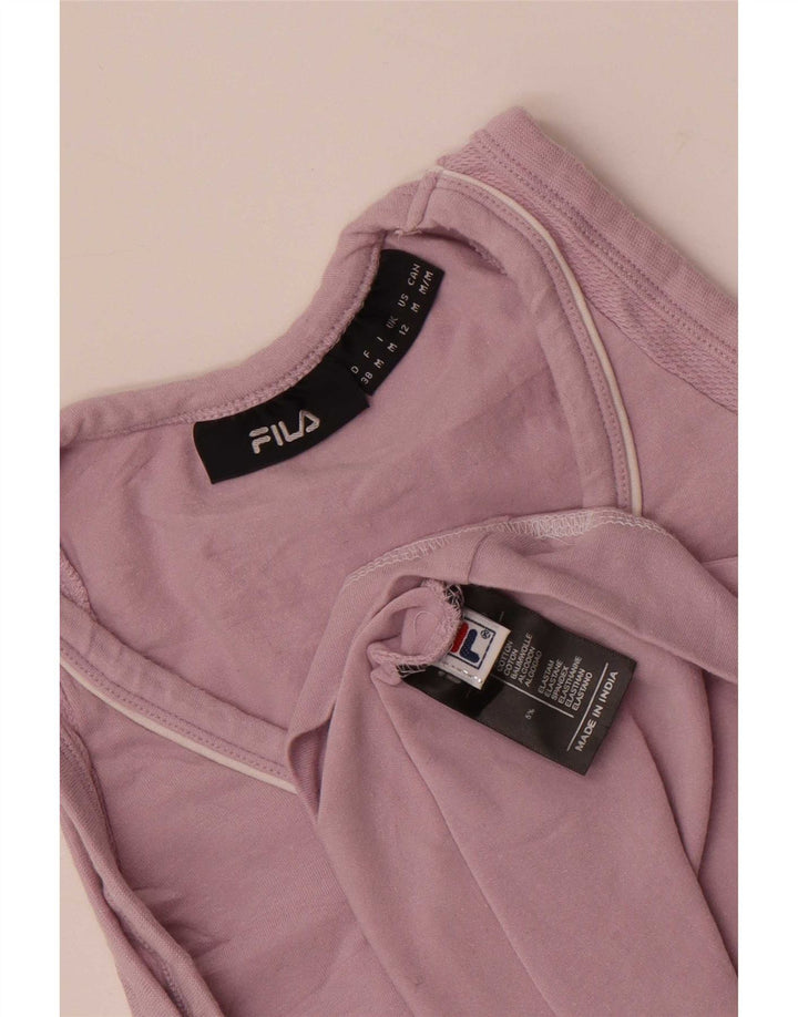 Fila Womens Vest Top UK 12 Medium Pink Cotton