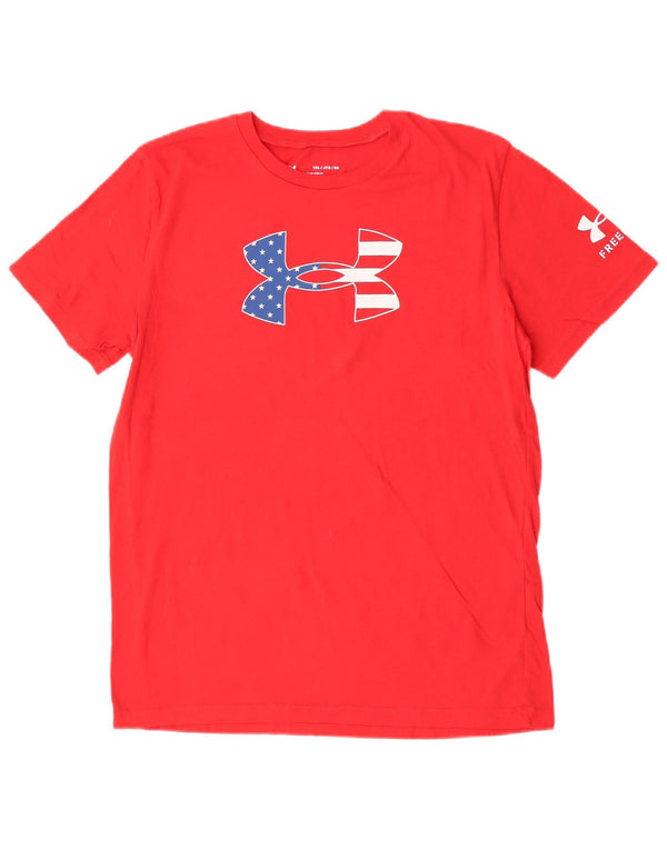 Under Armour Boys Grafisk T-Shirt Top 13-14 år XL Rød Bomuld