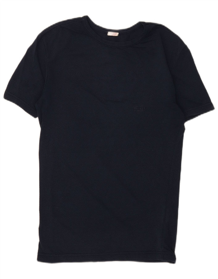 GUESS Womens T-Shirt Top UK 12 Medium Navy Blue