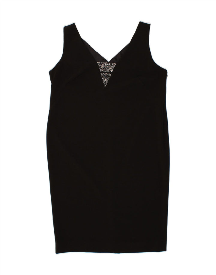 MONSOON Womens Sleeveless Shift Dress UK 14 Large Black Vintage Monsoon and Second-Hand Monsoon from Messina Hembry 
