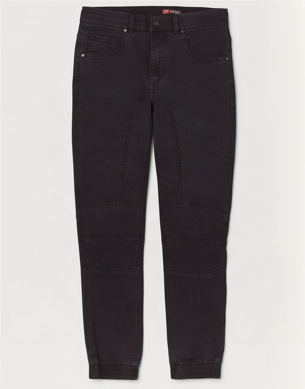 Diesel Womens Joggers Straight Jeans IT 42 Medium W29 L28 Black Cotton