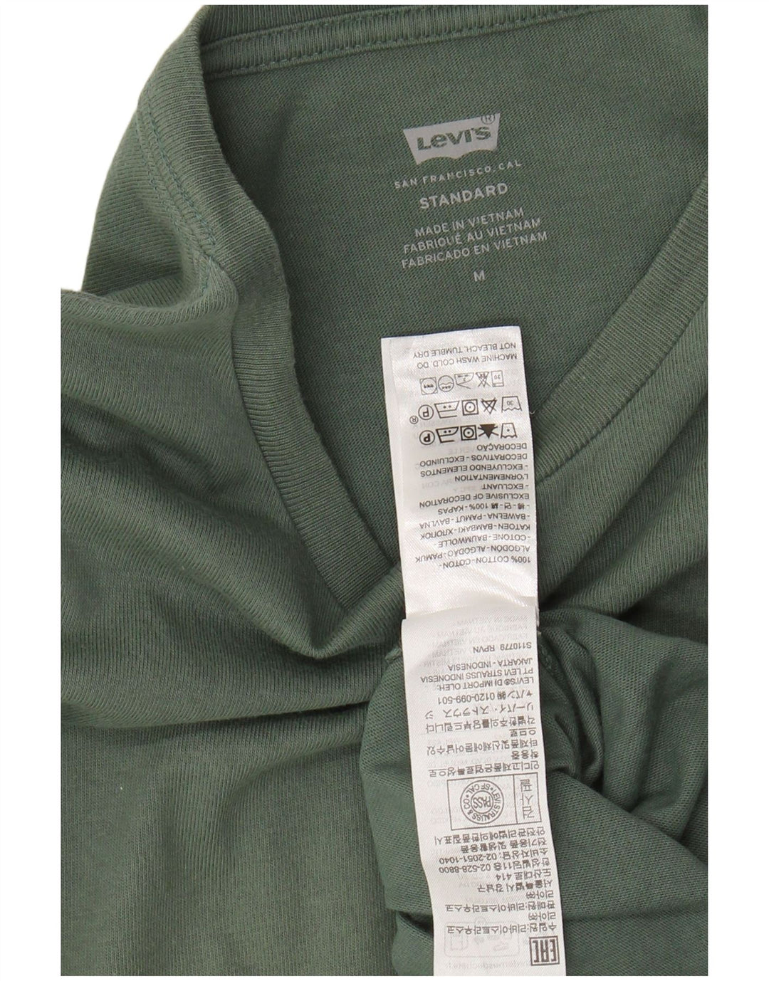 LEVI'S Mens Standard T-Shirt Top Medium Green Cotton