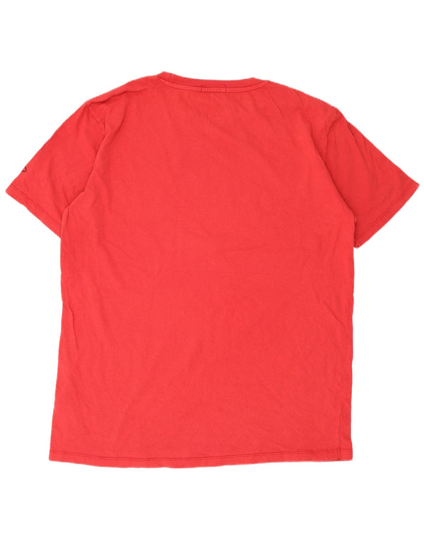 Replay Herre Grafisk T-Shirt Top 2XL Rød Bomuld