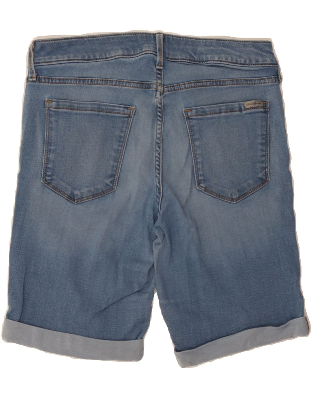 EDDIE BAUER Womens Slightly Curvy Denim Shorts US 8 Medium W26 Blue Cotton Vintage Eddie Bauer and Second-Hand Eddie Bauer from Messina Hembry 