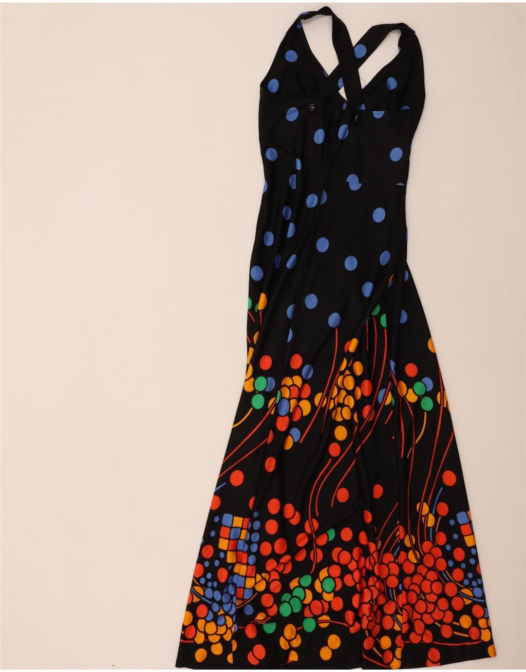 Canda Womens Halter Maxi Dress EU 38 Medium Black Spotted Polyester