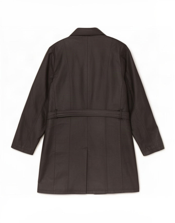 JCC Abrigo de cuero con doble botonadura para hombre UK 44 2XL Negro