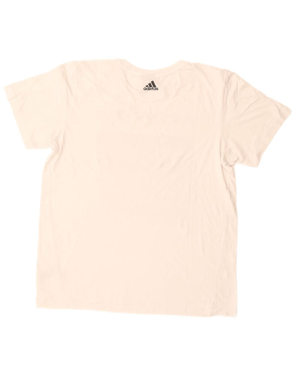 Adidas Mens Graphic T-Shirt Top Large White Cotton