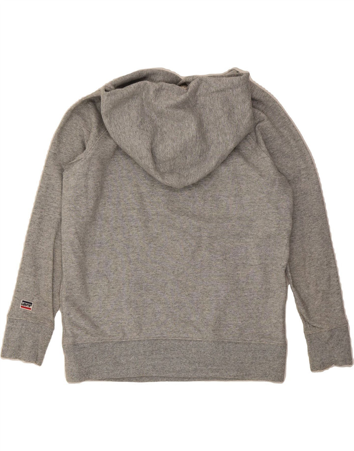LEVI'S Mens Graphic Hoodie Jumper Small Grey Cotton Vintage Levi's and Second-Hand Levi's from Messina Hembry 