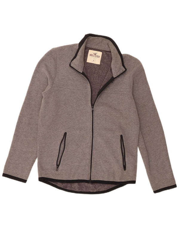 Giacca da ginnastica da uomo Hollister Small in cotone color block grigio