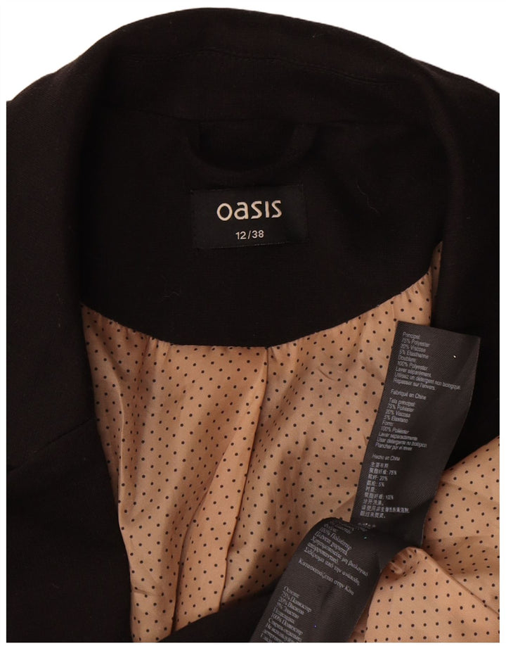 Oasis Chaqueta tipo blazer de 1 botón para mujer UK 40 Mediano Poliéster negro