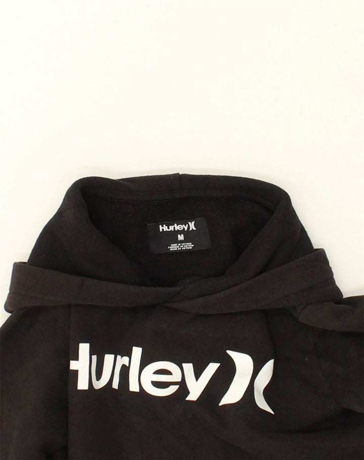 HURLEY Girls Graphic Hoodie Jumper 11-12 Years Medium Black Cotton | Vintage Hurley | Thrift | Second-Hand Hurley | Used Clothing | Messina Hembry 