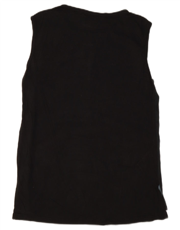 Trussardi Jeans Womens Graphic Vest Top IT 40 Small Black