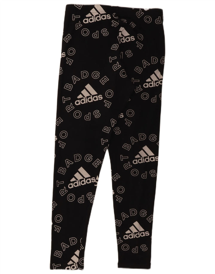 Adidas Womens Graphic Leggings UK 12/14 Medium Black