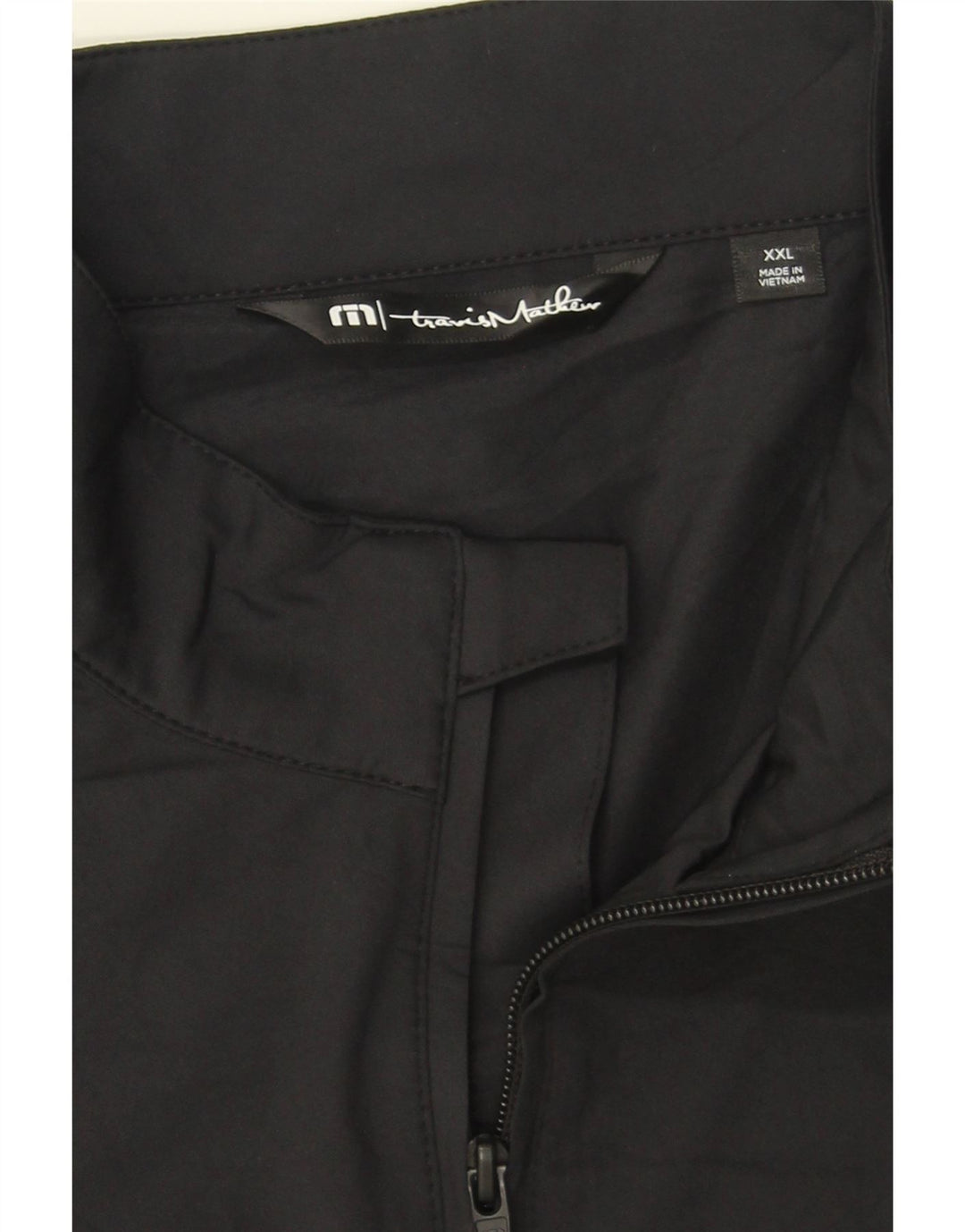 TRAVIS MATHEW Mens Tracksuit Top Jacket 2XL Black Polyester Vintage Travis Mathew and Second-Hand Travis Mathew from Messina Hembry 
